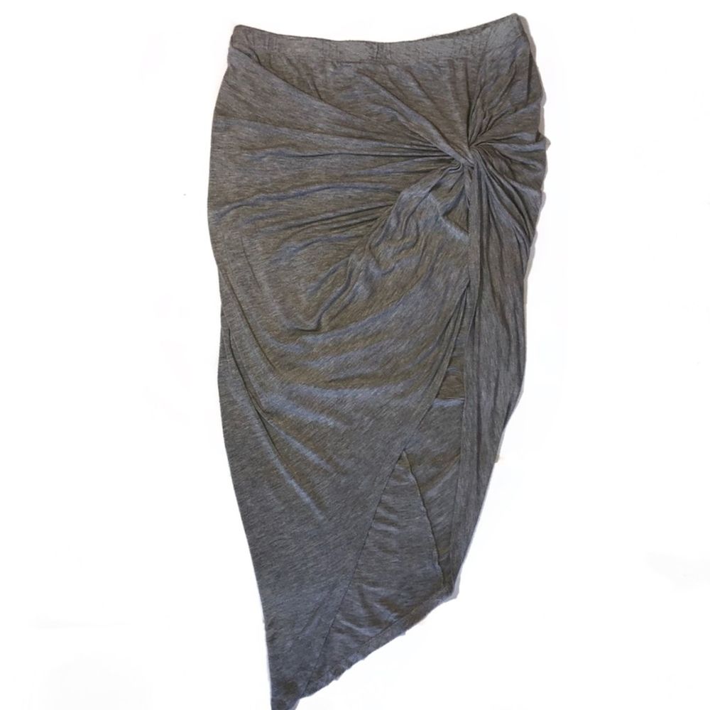 Stella Luce Gray Asymmetrical Drape Skirt
